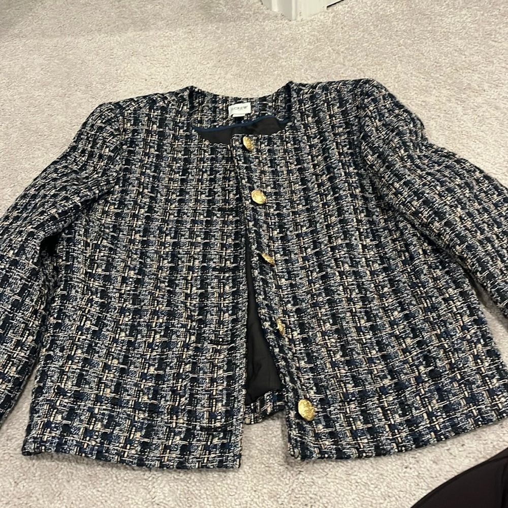 J. Crew Black and White Tweed Jacket